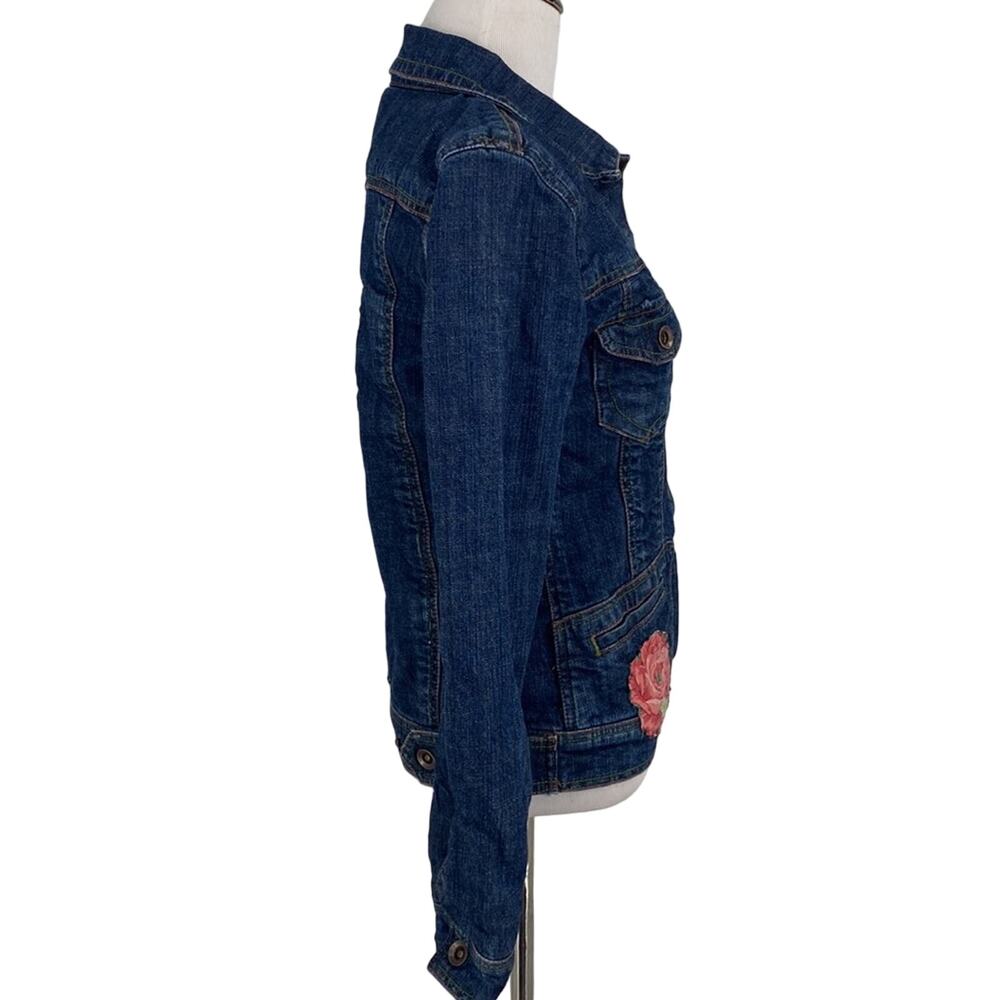Of The Earth Embroidery Floral Jean Button Jacket Size XS - Picture 9 of 10